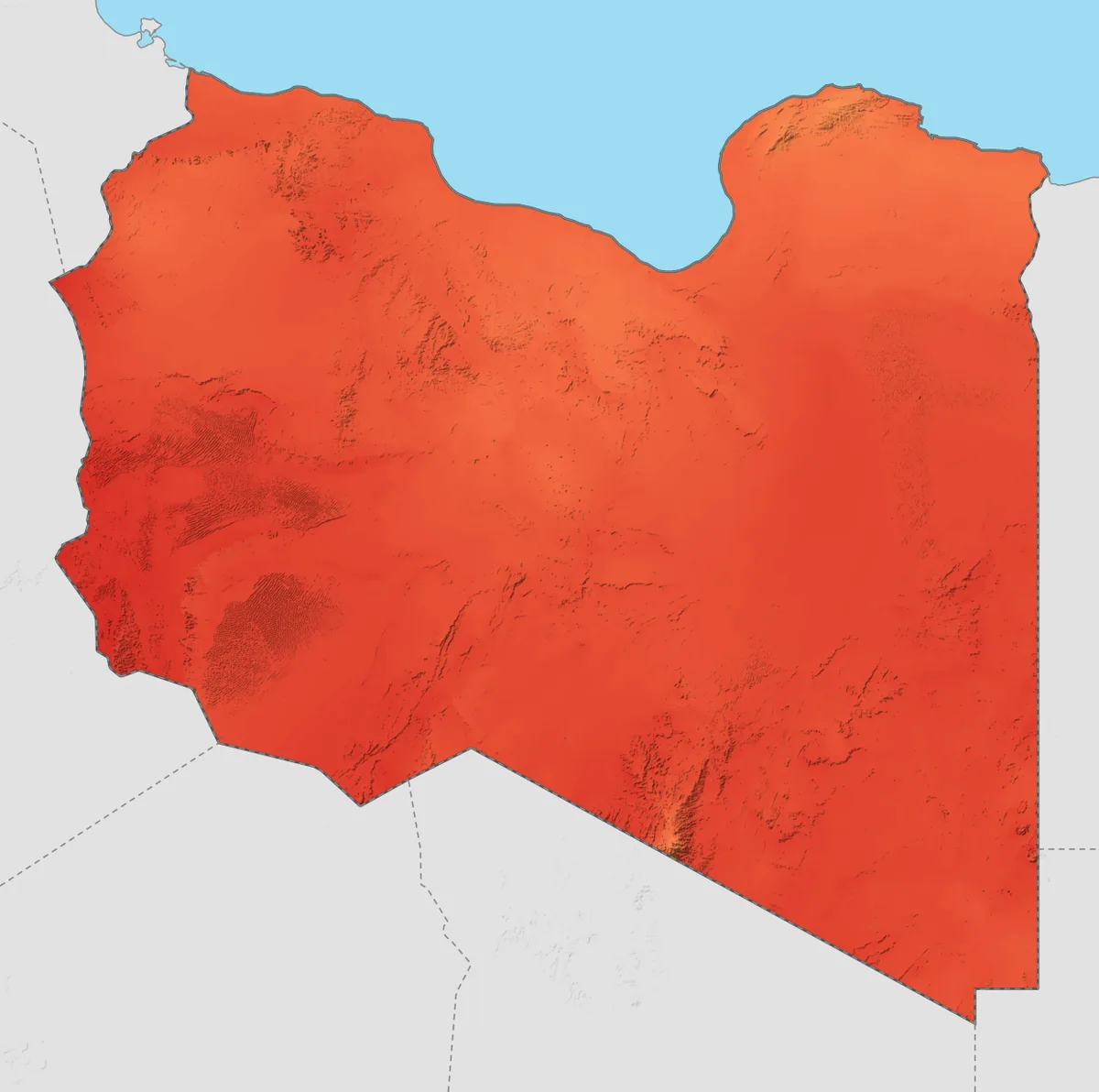 Libya average temperature in August