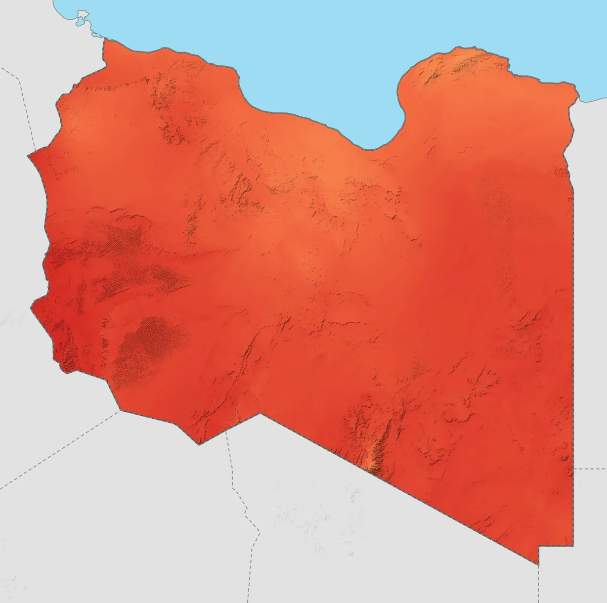 Libya average temperature in July