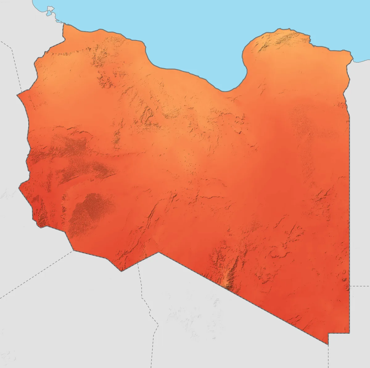 Libya average temperature in May